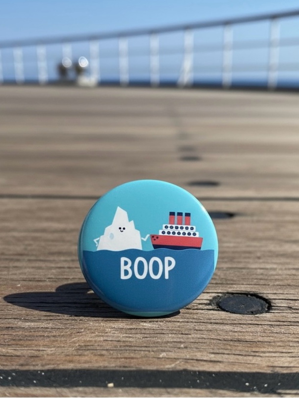 Titanic Iceberg “Boop” Button Funny Ocean Humor Pin